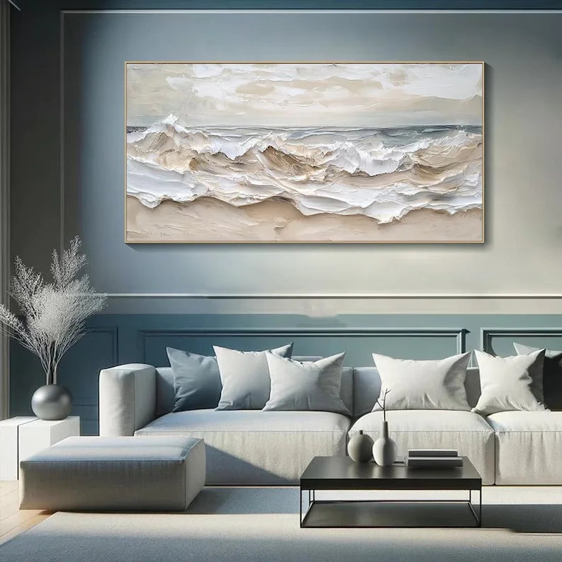 Multicolor Eternal Waves-Modern Minimalist Ocean Texture Wall Art - Artwallpainting