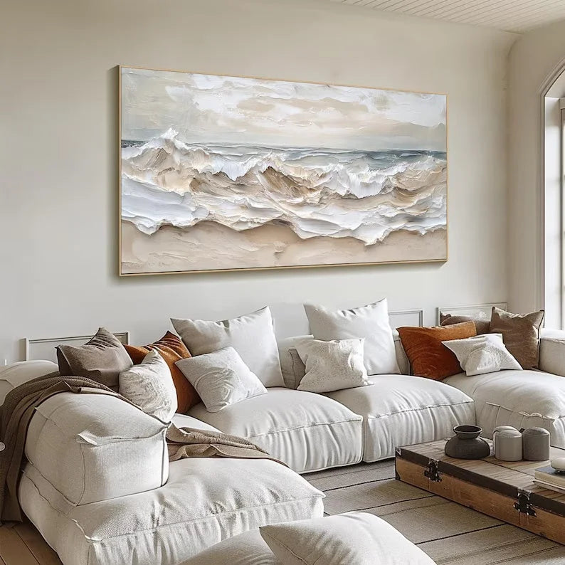 Multicolor Eternal Waves-Modern Minimalist Ocean Texture Wall Art - Artwallpainting