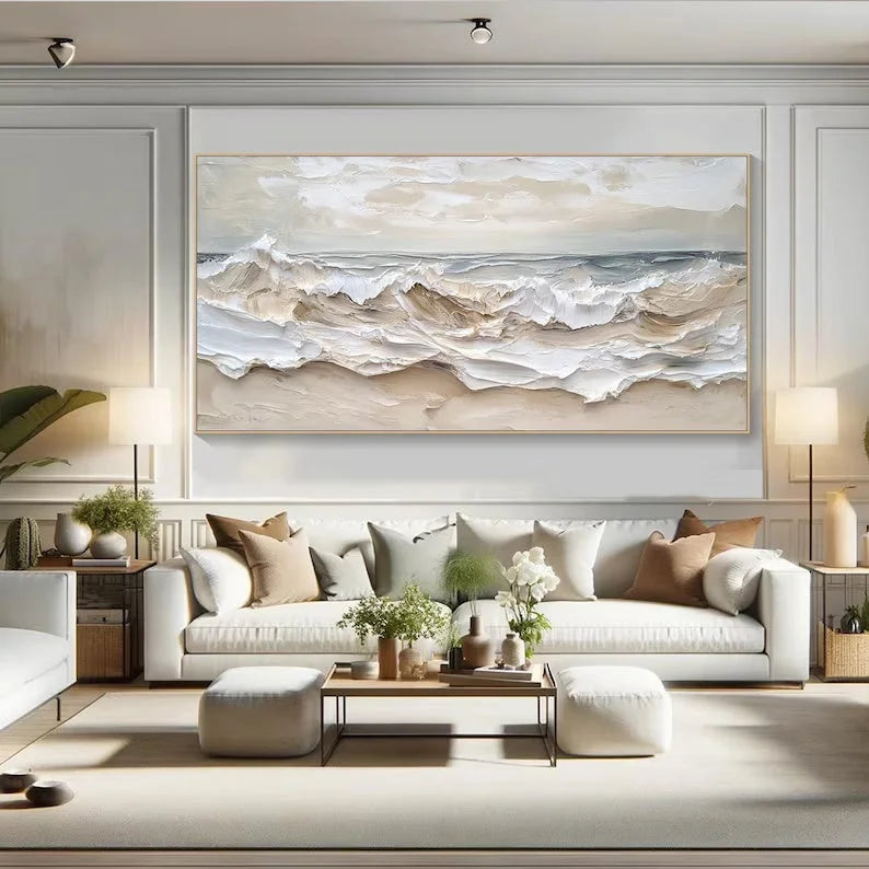 Multicolor Eternal Waves-Modern Minimalist Ocean Texture Wall Art - Artwallpainting