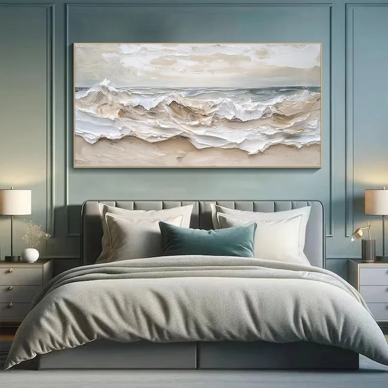 Multicolor Eternal Waves-Modern Minimalist Ocean Texture Wall Art - Artwallpainting