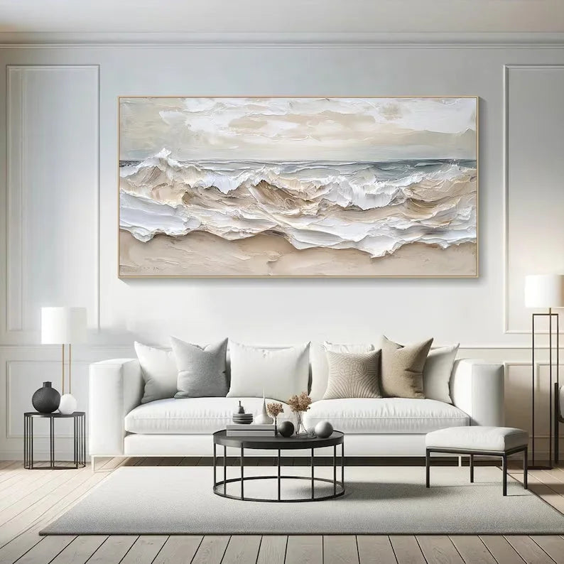 Multicolor Eternal Waves-Modern Minimalist Ocean Texture Wall Art - Artwallpainting