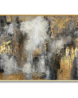 Multicolor Ethereal Abstract-Hand-Painted Abstract Gray And Gold Texture Dance Wall Art - Artwallpainting