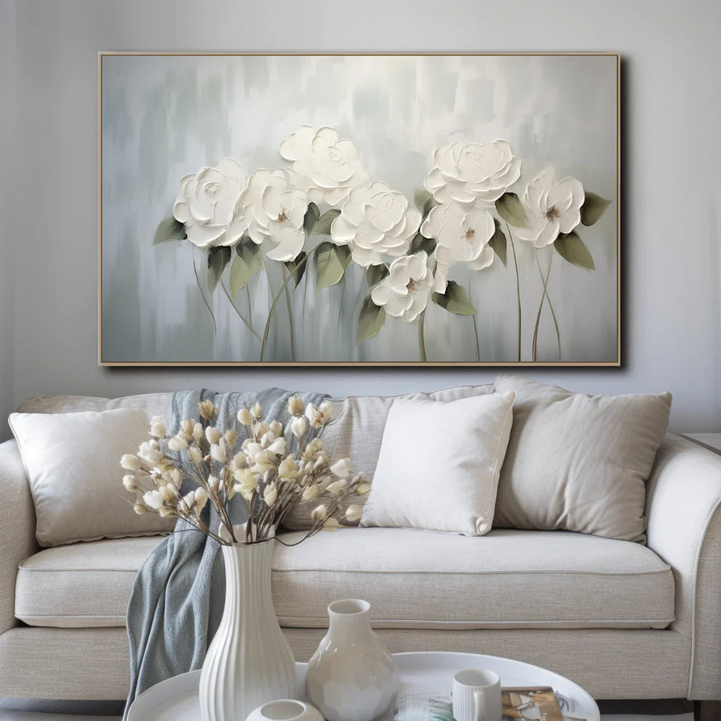 Multicolor Ethereal Bloom - Textured Floral Canvas - Artwallpainting