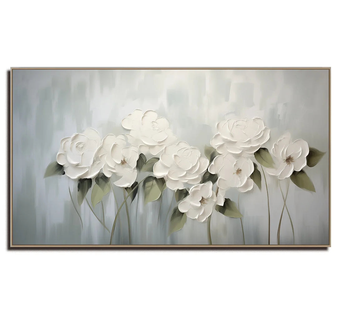 Multicolor Ethereal Bloom - Textured Floral Canvas - Artwallpainting