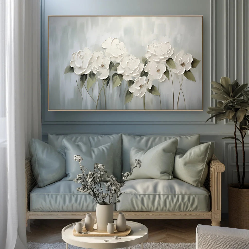 Multicolor Ethereal Bloom - Textured Floral Canvas - Artwallpainting