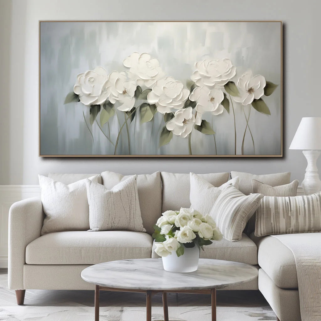 Multicolor Ethereal Bloom - Textured Floral Canvas - Artwallpainting