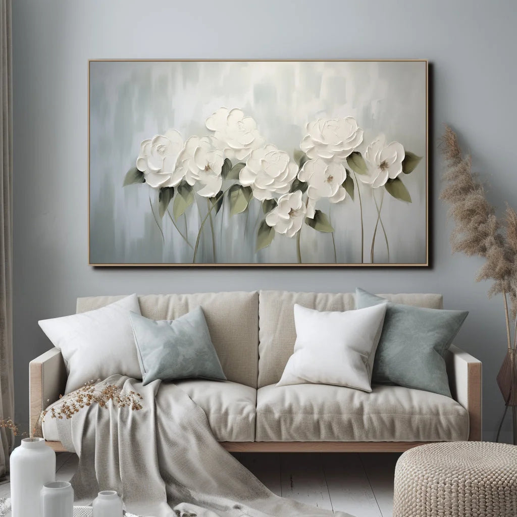 Multicolor Ethereal Bloom - Textured Floral Canvas - Artwallpainting