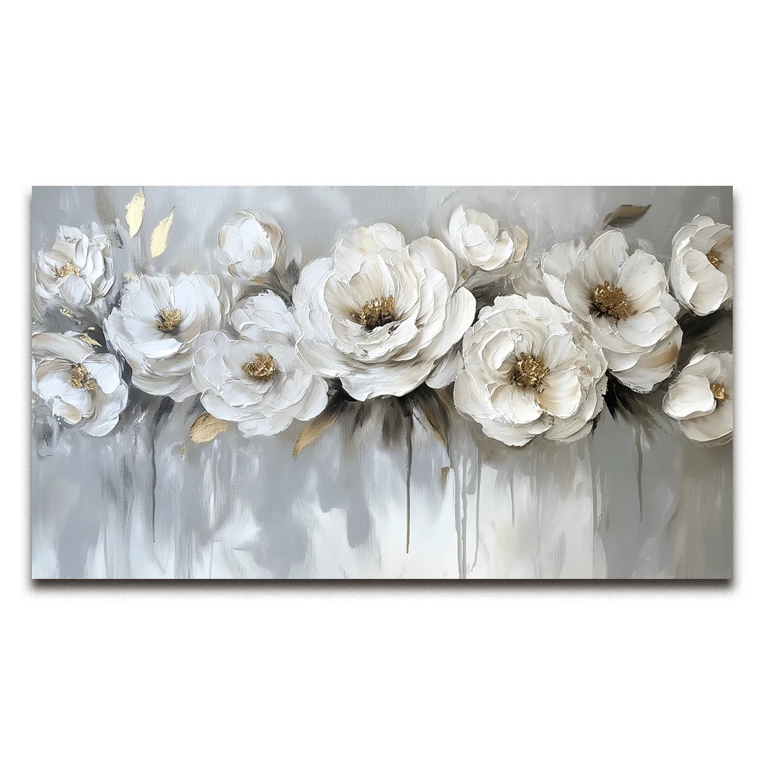 Multicolor Ethereal Blossoms-Modern Hand-Painted Rose Textured Wall Art - Artwallpainting