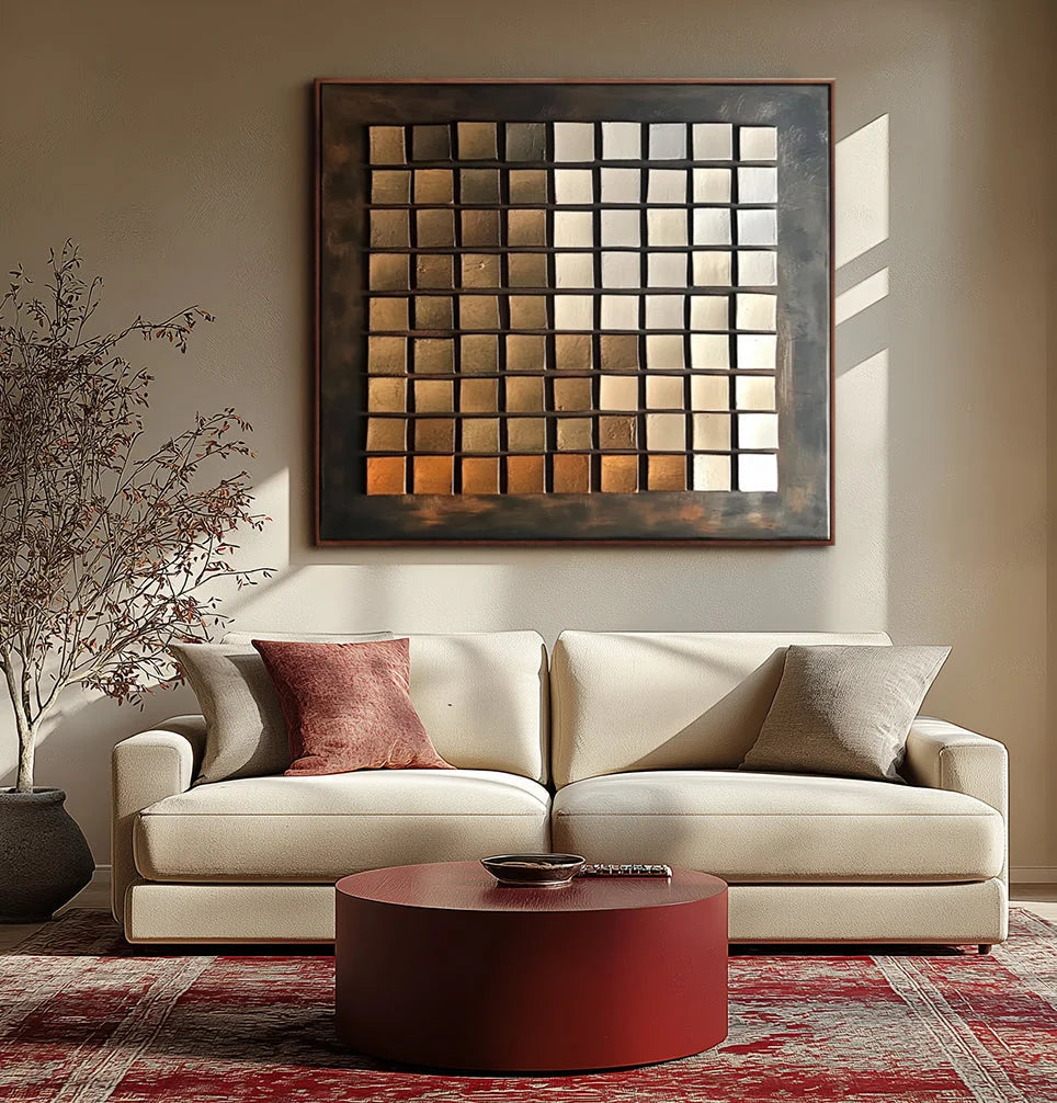Multicolor Ethereal Bronze Mosaic Canvas Painting For Home Decoration - Artwallpainting