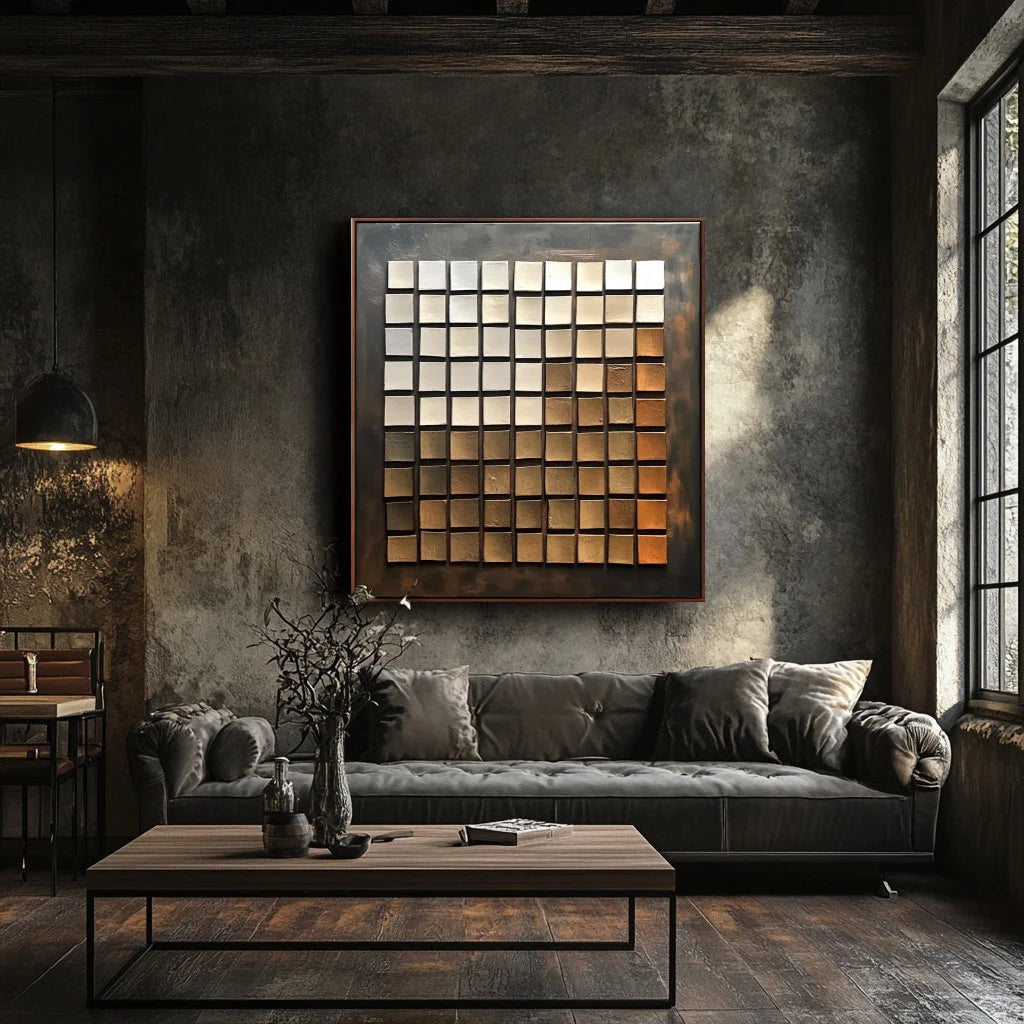 Multicolor Ethereal Bronze Mosaic Canvas Painting For Home Decoration - Artwallpainting