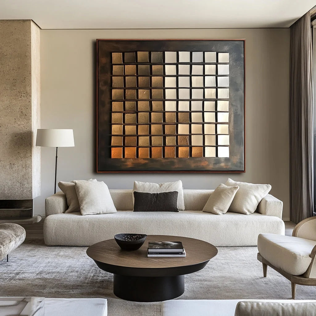 Multicolor Ethereal Bronze Mosaic Canvas Painting For Home Decoration - Artwallpainting