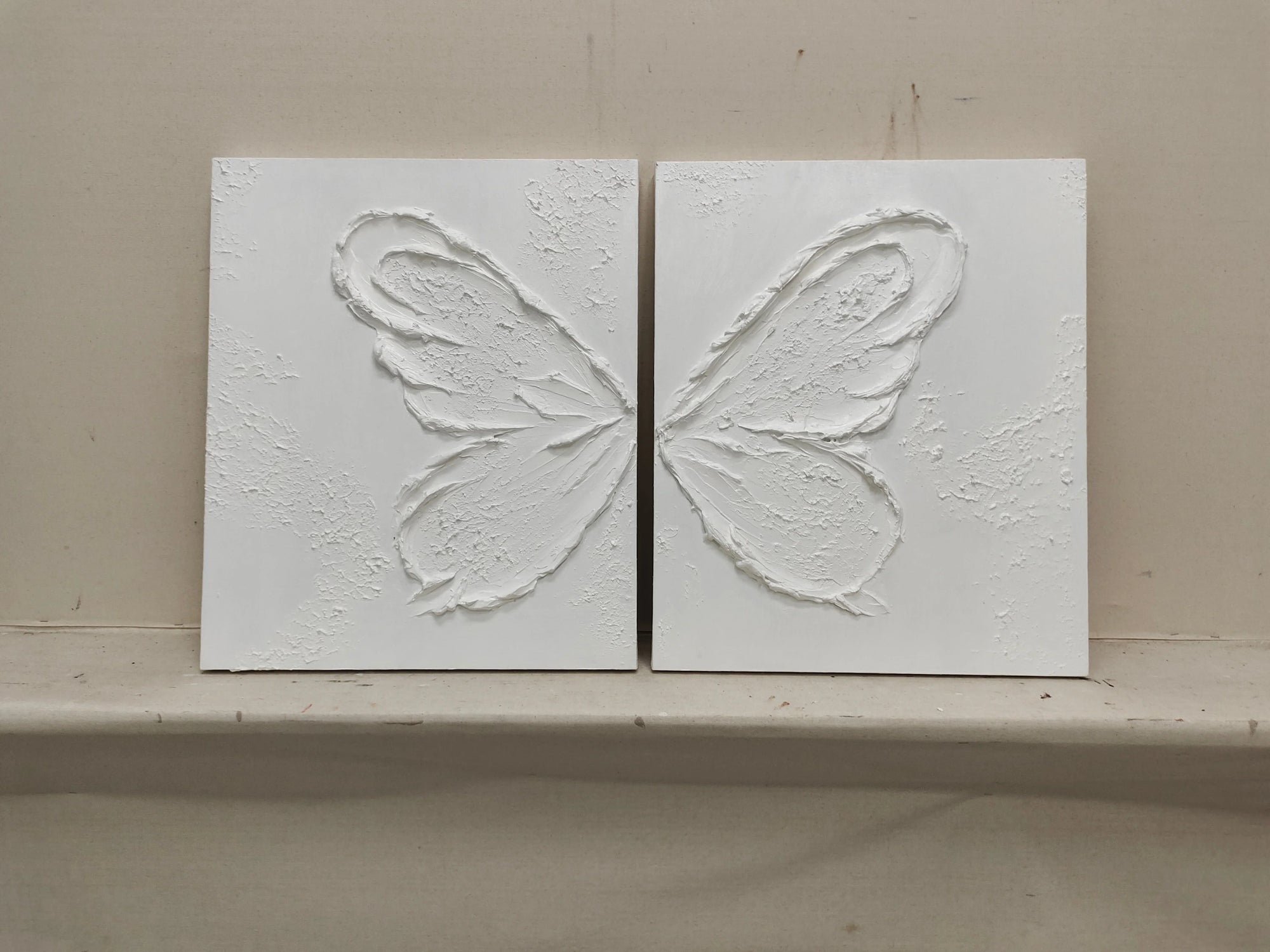 Multicolor Ethereal Butterfly Diptych Set Of 2 - Artwallpainting