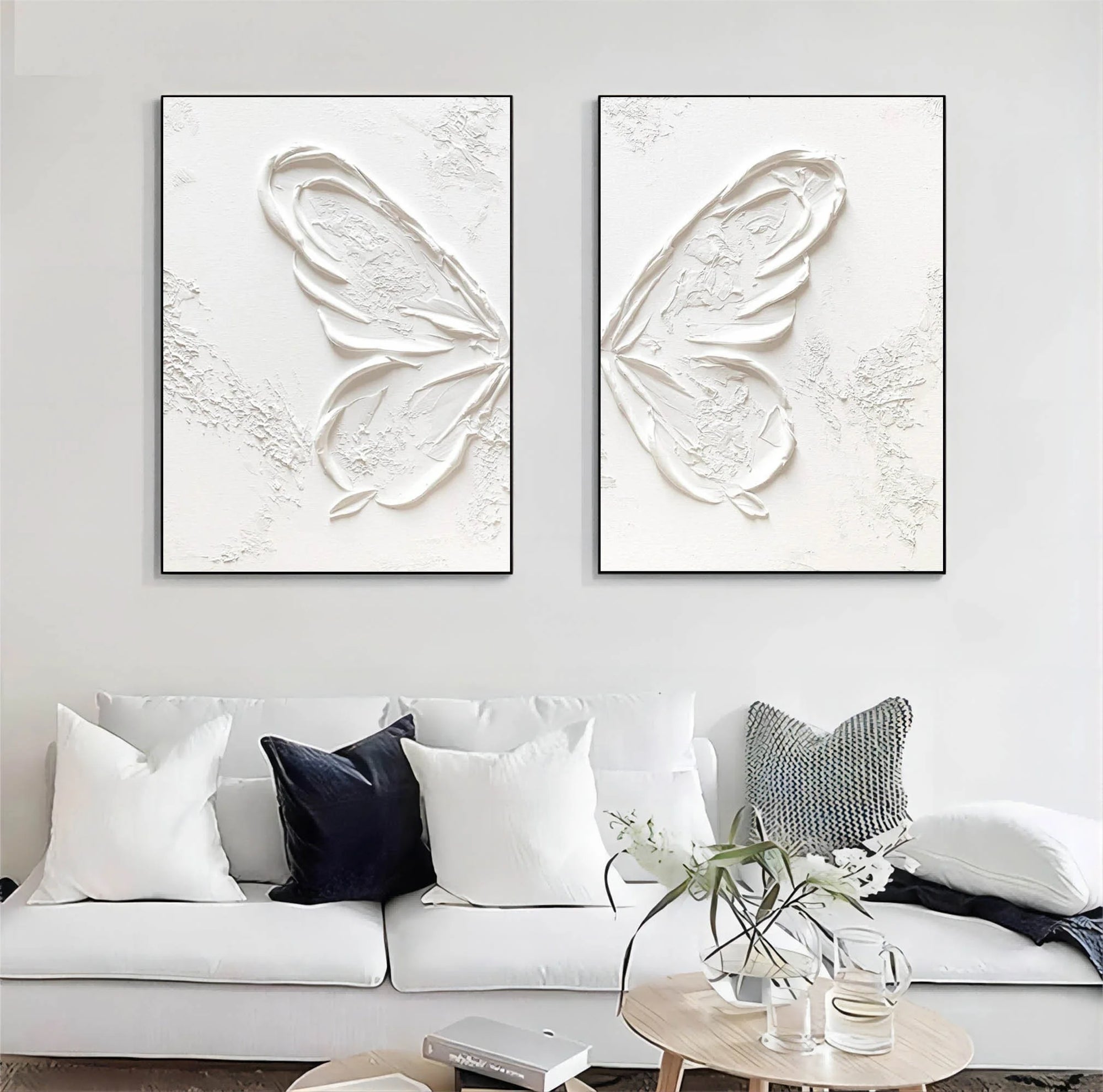 Multicolor Ethereal Butterfly Diptych Set Of 2 - Artwallpainting