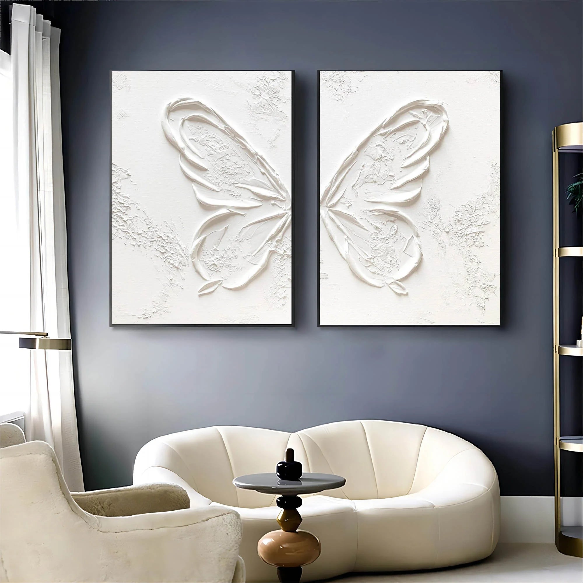 Multicolor Ethereal Butterfly Diptych Set Of 2 - Artwallpainting