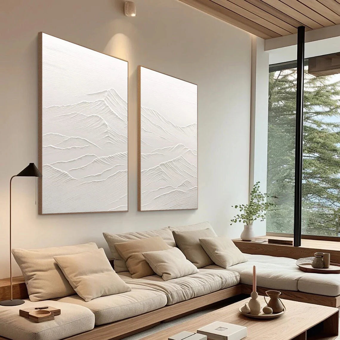 Multicolor Ethereal Peaks Diptych Set Of 2 - Artwallpainting