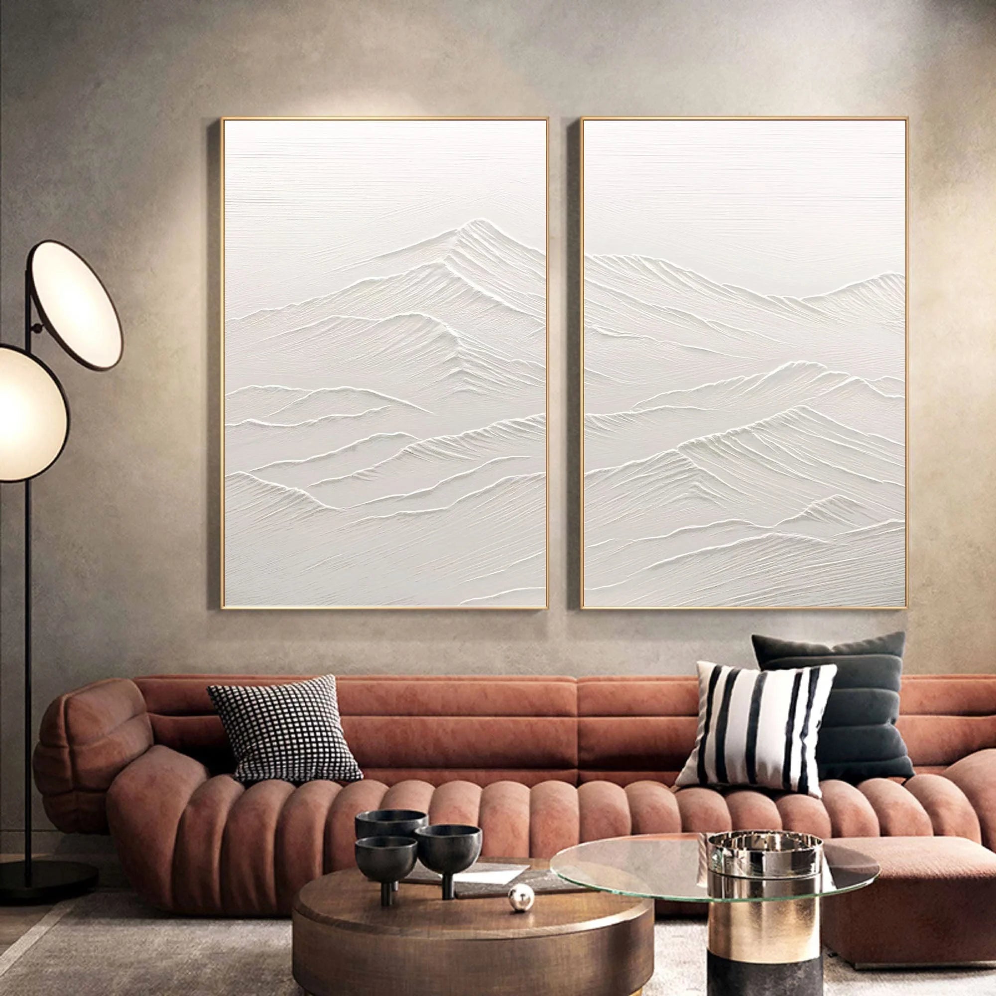 Multicolor Ethereal Peaks Diptych Set Of 2 - Artwallpainting