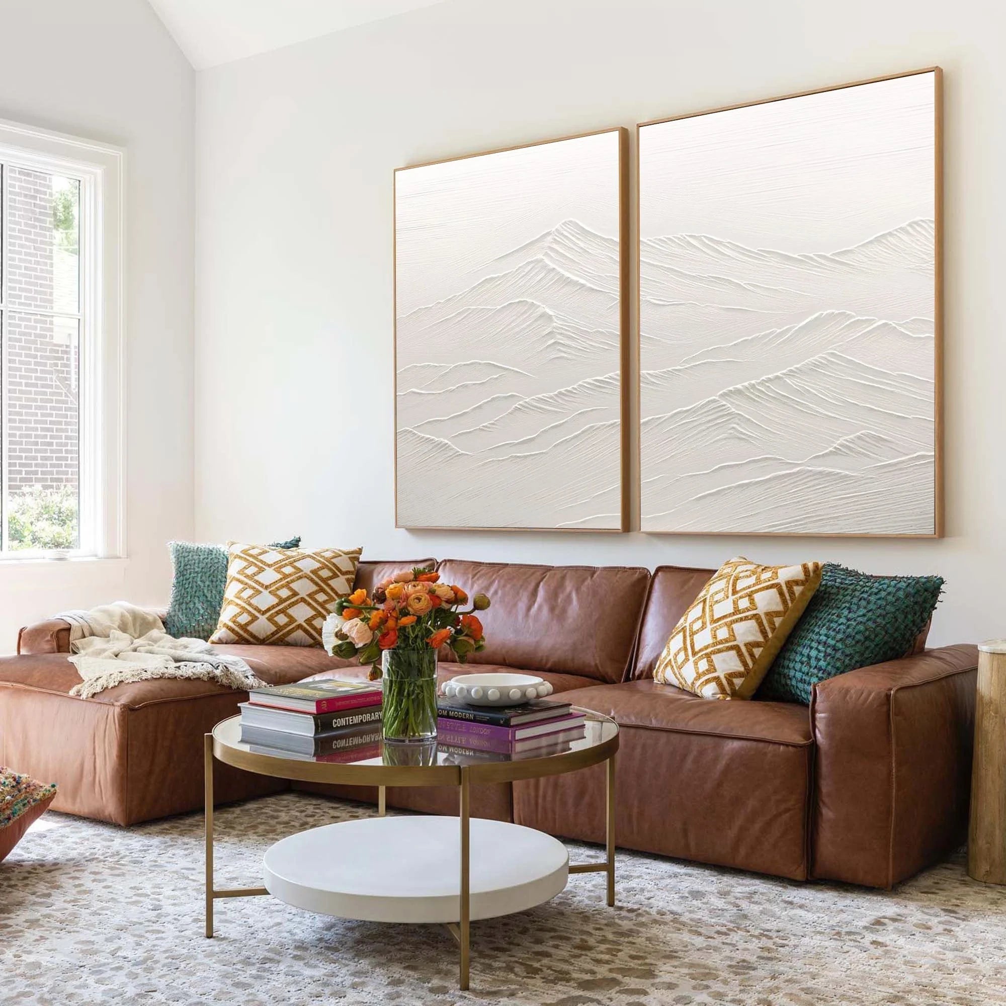 Multicolor Ethereal Peaks Diptych Set Of 2 - Artwallpainting