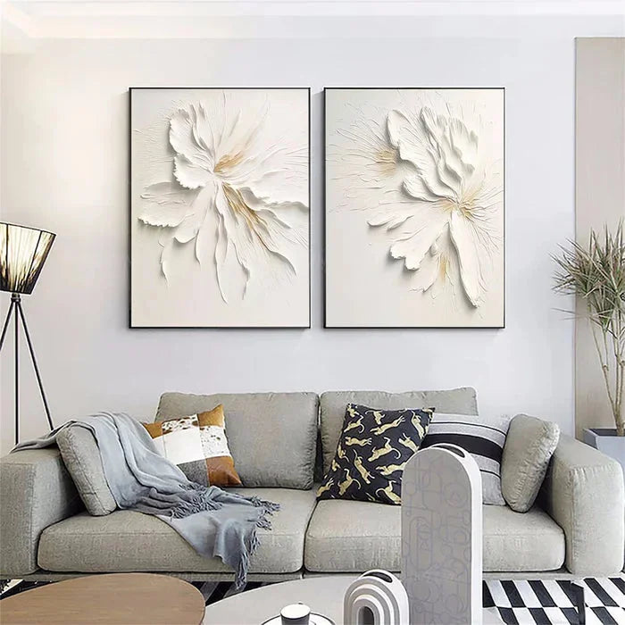 Multicolor Ethereal Petal Duo Set Of 2 - Artwallpainting