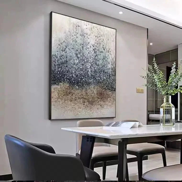 Multicolor Ethereal Rain-Modern Texture Particle Relief Abstract Wall Art - Artwallpainting