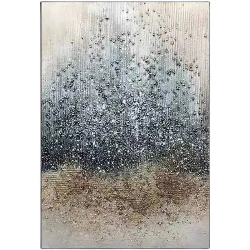 Multicolor Ethereal Rain-Modern Texture Particle Relief Abstract Wall Art - Artwallpainting