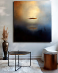 Multicolor Ethereal Voyage-Modern Minimalist Abstract Boat Texture Oil Painting Wall Art - Artwallpainting