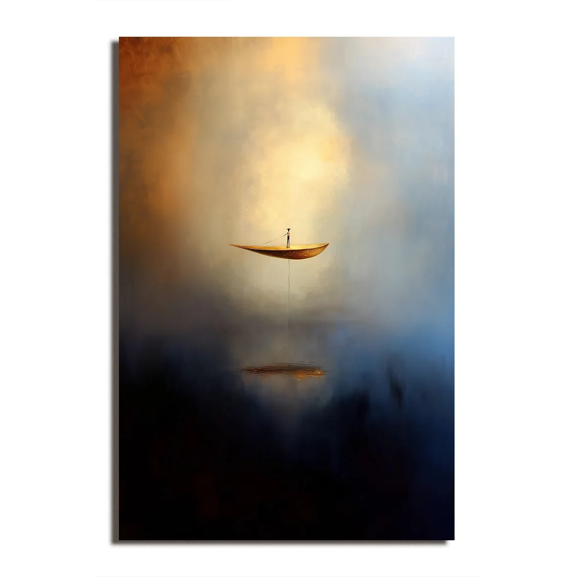 Multicolor Ethereal Voyage-Modern Minimalist Abstract Boat Texture Oil Painting Wall Art - Artwallpainting