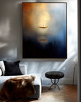 Multicolor Ethereal Voyage-Modern Minimalist Abstract Boat Texture Oil Painting Wall Art - Artwallpainting