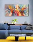 Multicolor Explosive Color Burst-Abstract Color Energy Hand-Painted Texture Wall Art - Artwallpainting