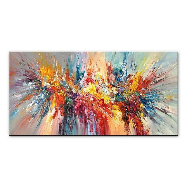 Multicolor Explosive Color Burst-Abstract Color Energy Hand-Painted Texture Wall Art - Artwallpainting