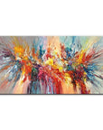 Multicolor Explosive Color Burst-Abstract Color Energy Hand-Painted Texture Wall Art - Artwallpainting