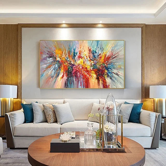Multicolor Explosive Color Burst-Abstract Color Energy Hand-Painted Texture Wall Art - Artwallpainting