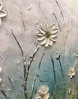 Multicolor Floral Breeze-Minimalist Style Embossed Wildflower Hand-Painted Wall Art - Artwallpainting