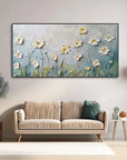 Multicolor Floral Breeze-Minimalist Style Embossed Wildflower Hand-Painted Wall Art - Artwallpainting