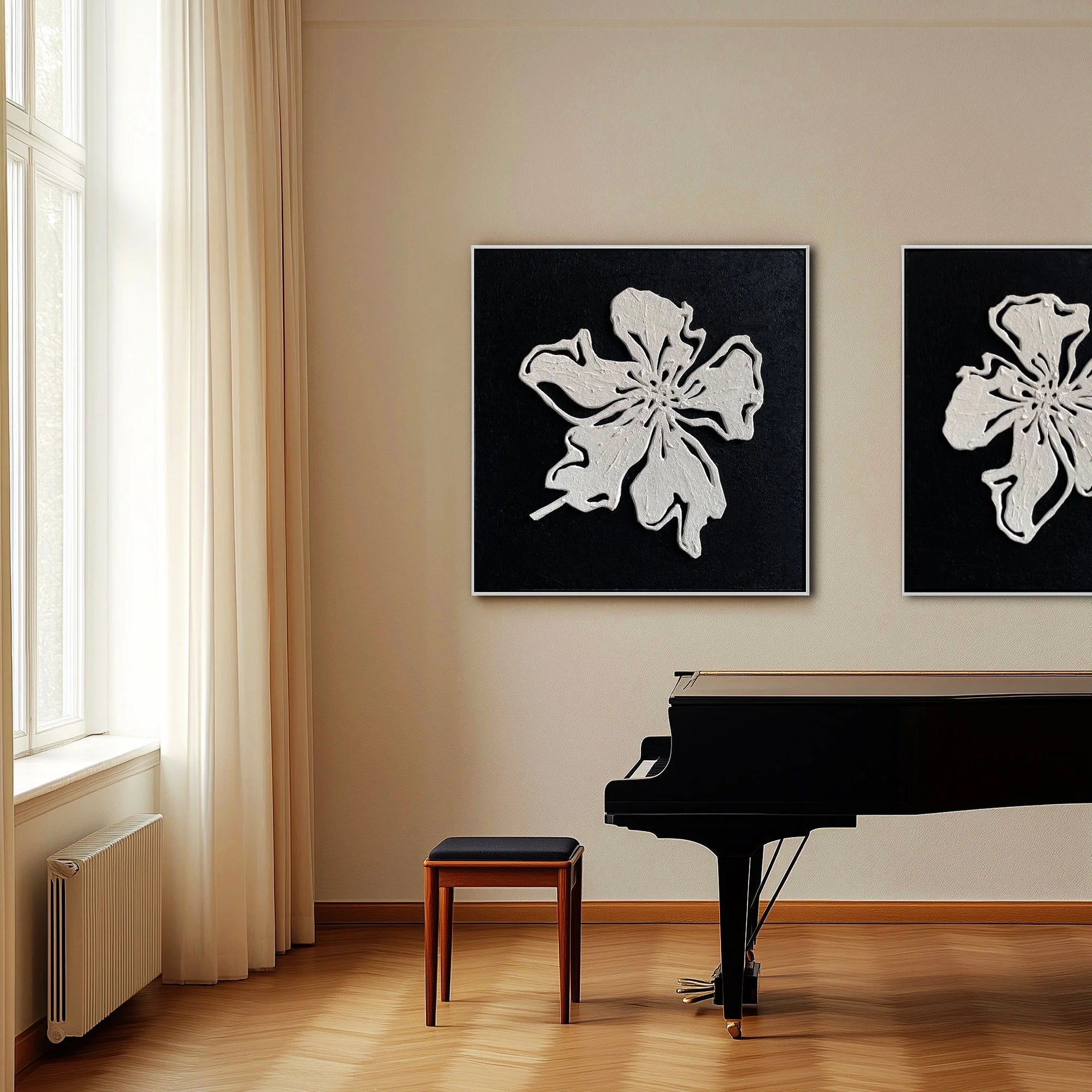 Multicolor Floral Elegance Diptych Art - Artwallpainting