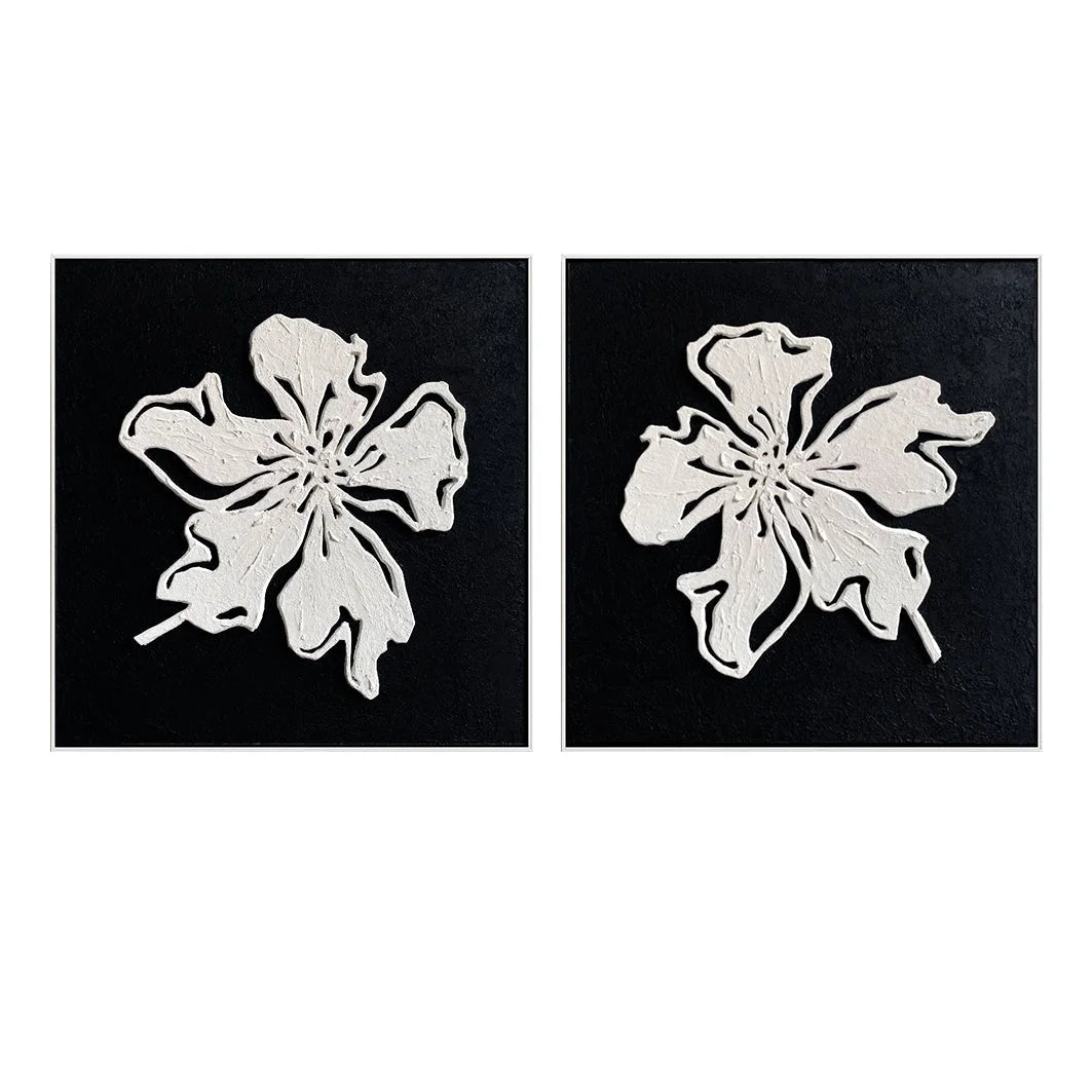 Multicolor Floral Elegance Diptych Art - Artwallpainting