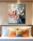 Multicolor Floral Essence-Hand-Painted Texture Colorful Flower Cluster Oil Painting Wall Art - Artwallpainting