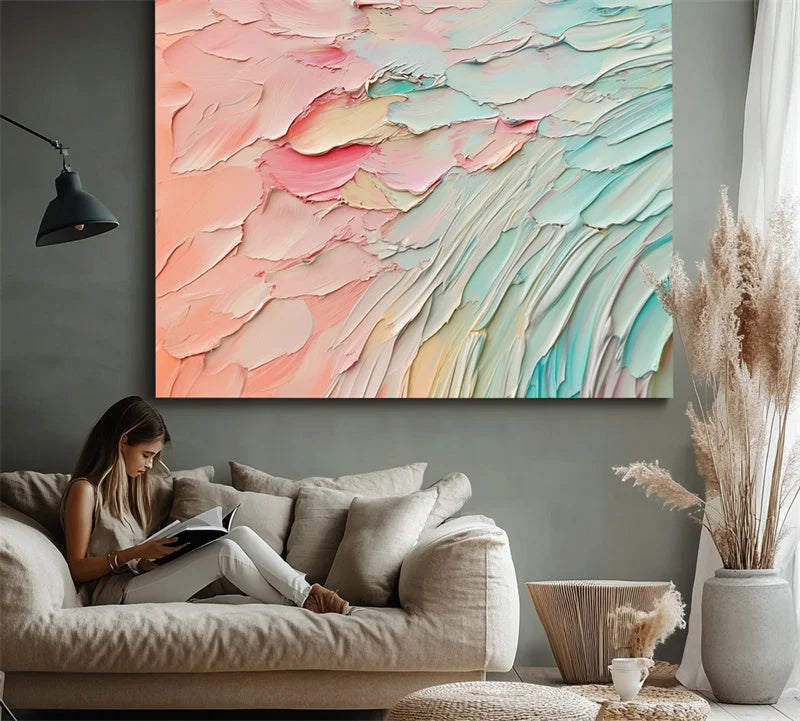 Multicolor Floral Essence Textured Art - Artwallpainting