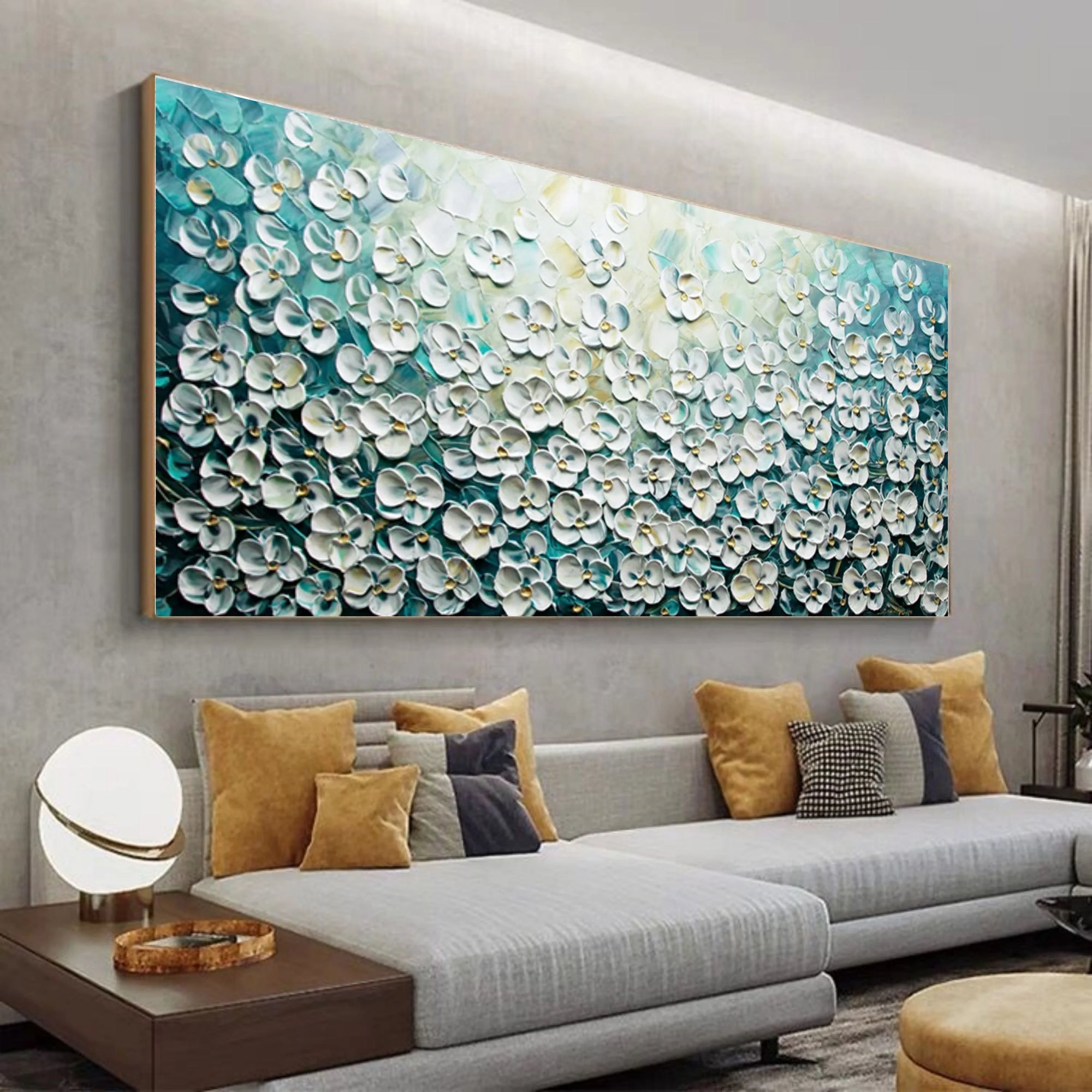 Multicolor Floral Symphony Ocean Breeze - Artwallpainting