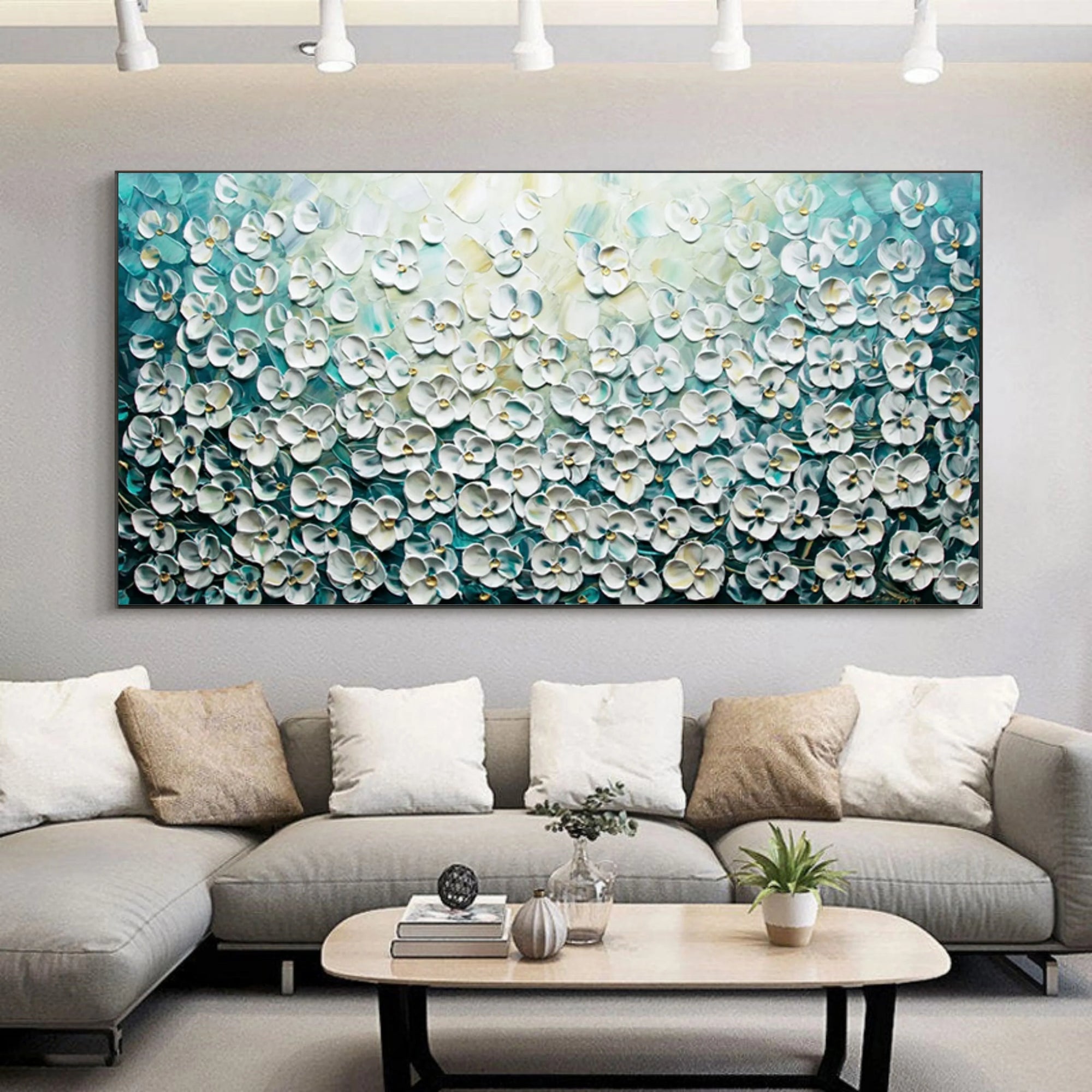 Multicolor Floral Symphony Ocean Breeze - Artwallpainting