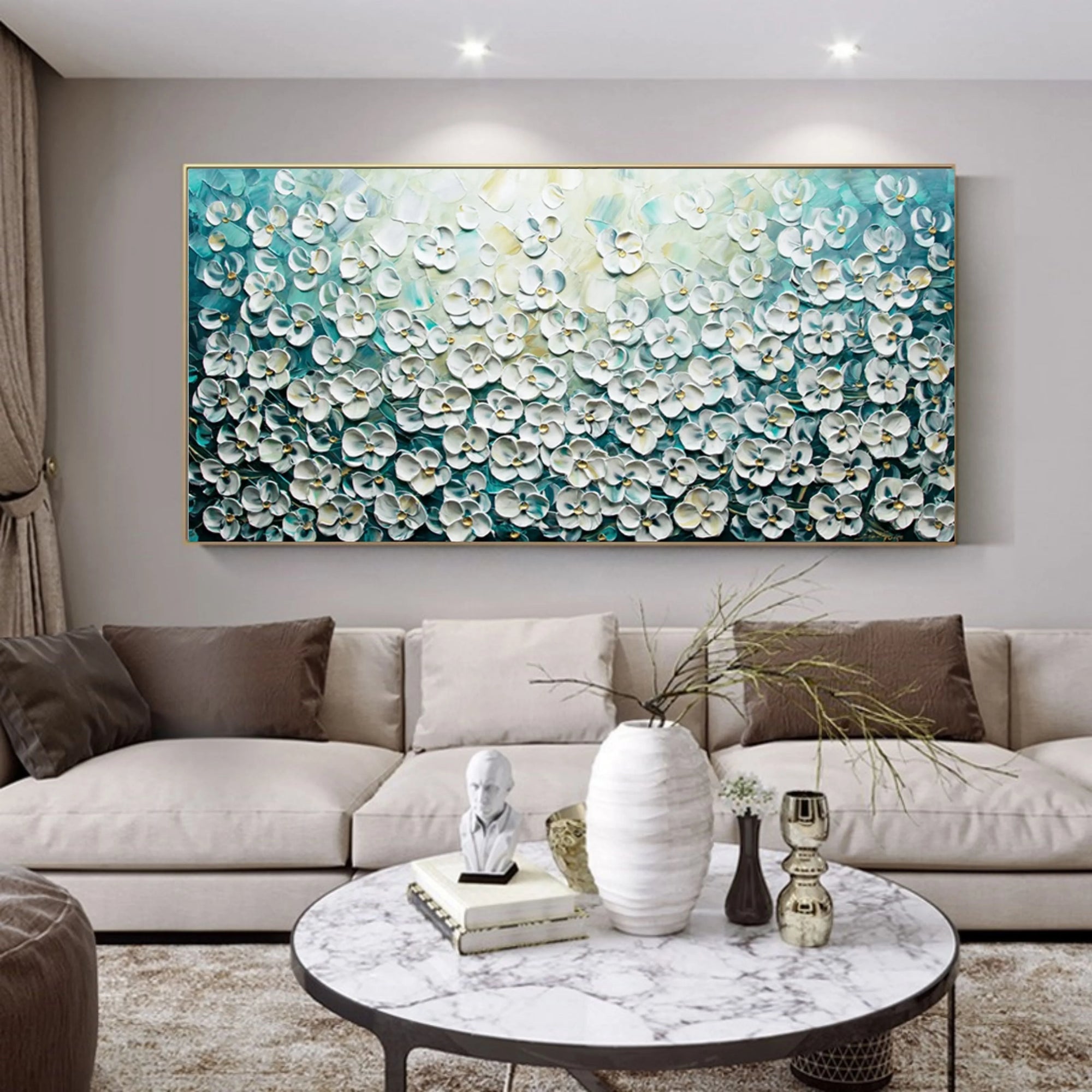 Multicolor Floral Symphony Ocean Breeze - Artwallpainting
