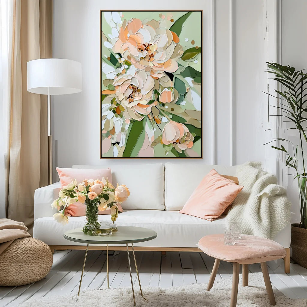 Multicolor Flourishing Beauty-Hand-Painted Abstract Thick-Painted Floral Wall Art - Artwallpainting