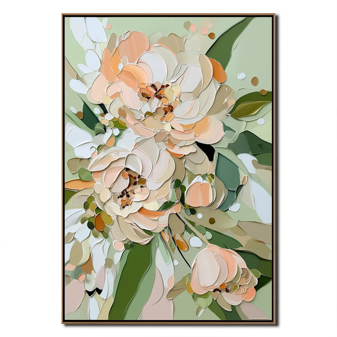 Multicolor Flourishing Beauty-Hand-Painted Abstract Thick-Painted Floral Wall Art - Artwallpainting