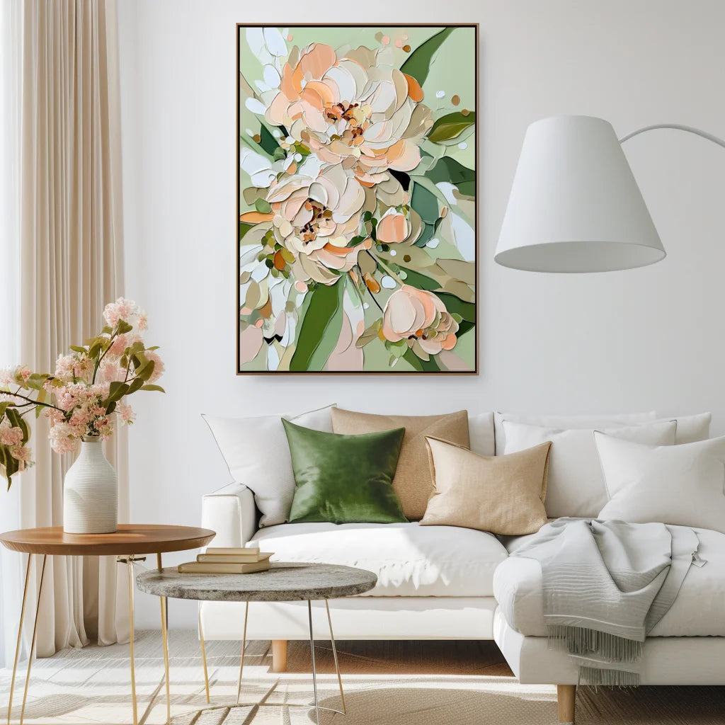 Multicolor Flourishing Beauty-Hand-Painted Abstract Thick-Painted Floral Wall Art - Artwallpainting
