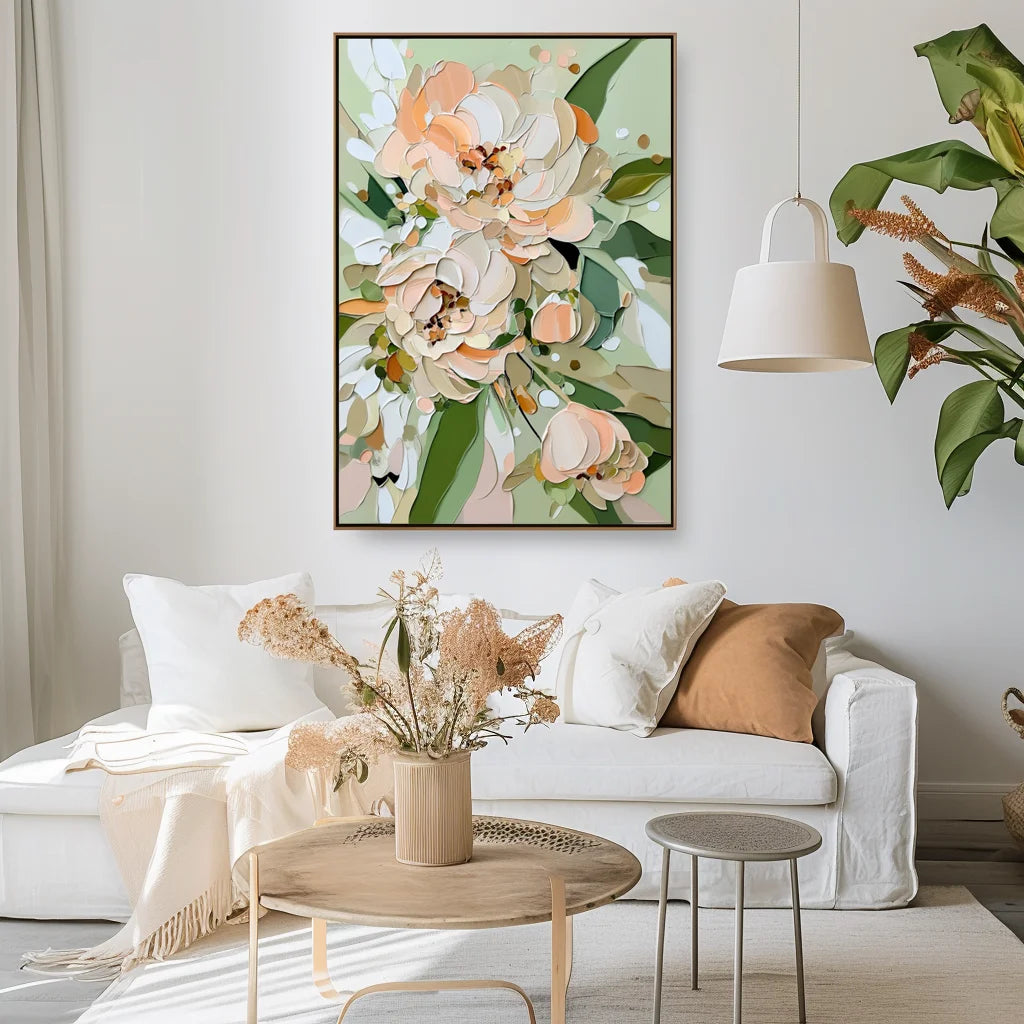 Multicolor Flourishing Beauty-Hand-Painted Abstract Thick-Painted Floral Wall Art - Artwallpainting