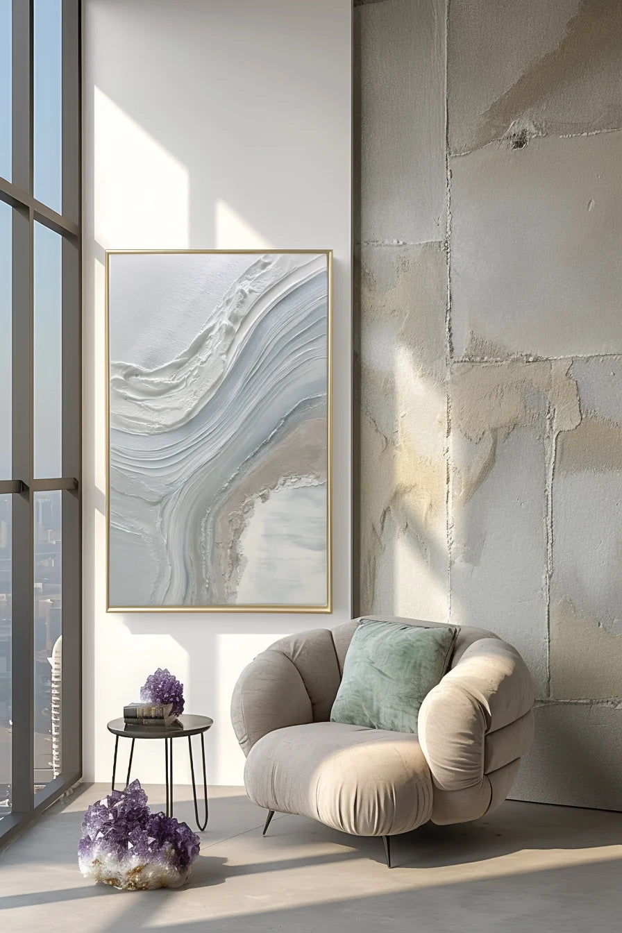 Multicolor Flow Of Serenity Neutral Abstract Wall Art - Artwallpainting