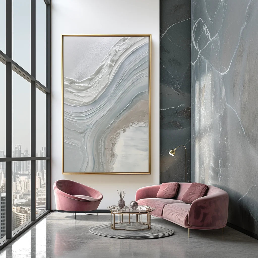 Multicolor Flow Of Serenity Neutral Abstract Wall Art - Artwallpainting