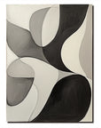 Multicolor Flow Within Minimalist Abstract Curved Shapes Canvas Painting - Artwallpainting
