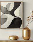 Multicolor Flow Within Minimalist Abstract Curved Shapes Canvas Painting - Artwallpainting