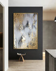Multicolor Flowing Gold-Modern Abstract Oil Painting Art Wall With Gold Foil Texture - Artwallpainting