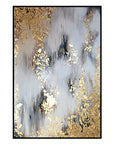 Multicolor Flowing Gold-Modern Abstract Oil Painting Art Wall With Gold Foil Texture - Artwallpainting